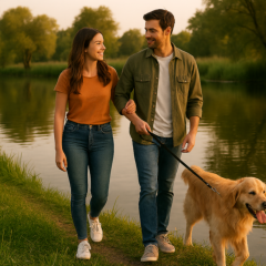 walking one of the many hiking trails in the area