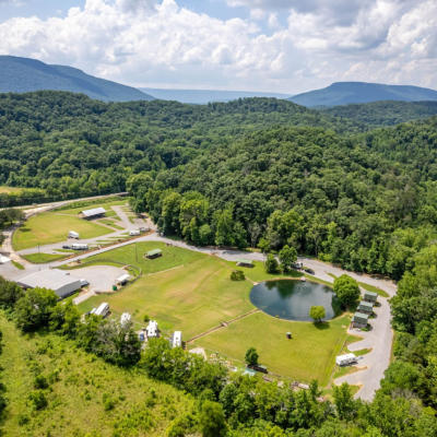 aerial view of our campground and the surronding hills